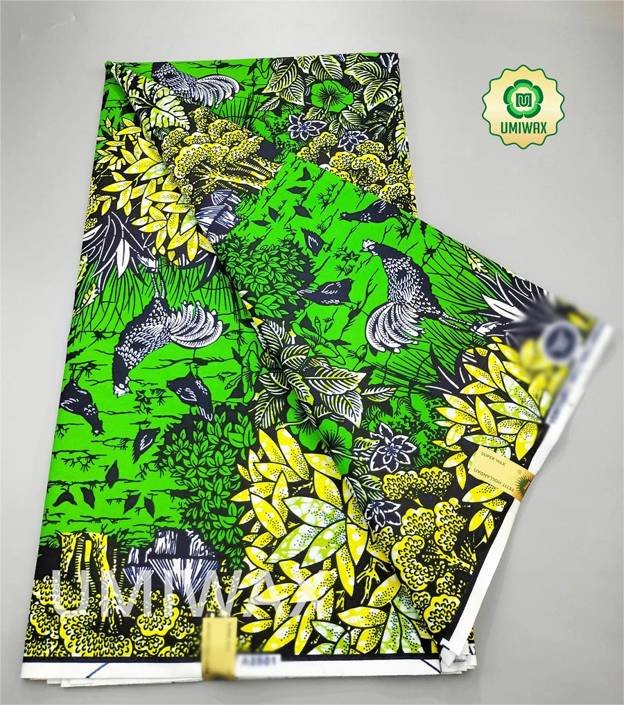 2025 Newest Veritable Original Super-W Guaranteed Dutch Hollandais Pagne Real Wax Print Fabric African Dress 100% Cotton 6 yard