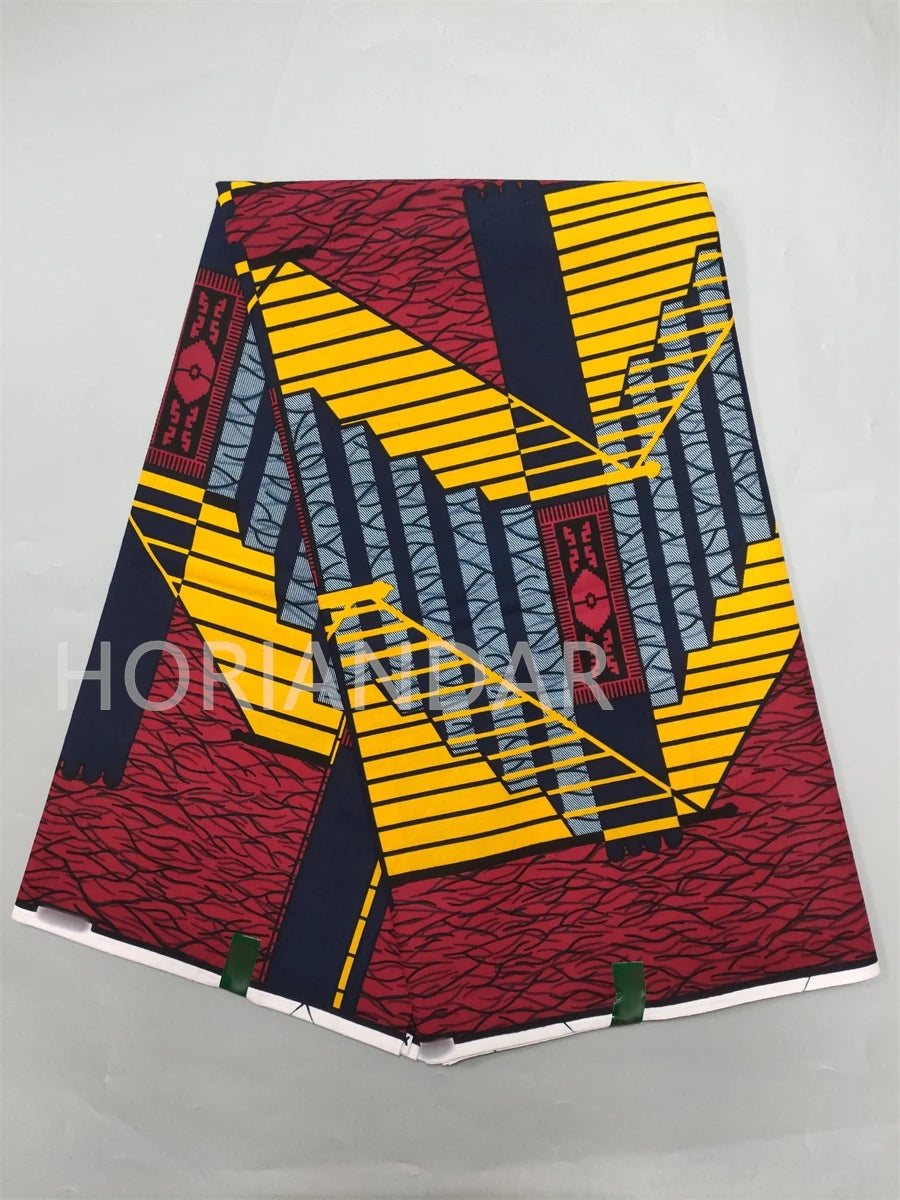 Classical Fabric Dutch Hollandais Fabric Veritable Real Wax for African Printed Dress Guaranteed 100% Cotton 6 Yards