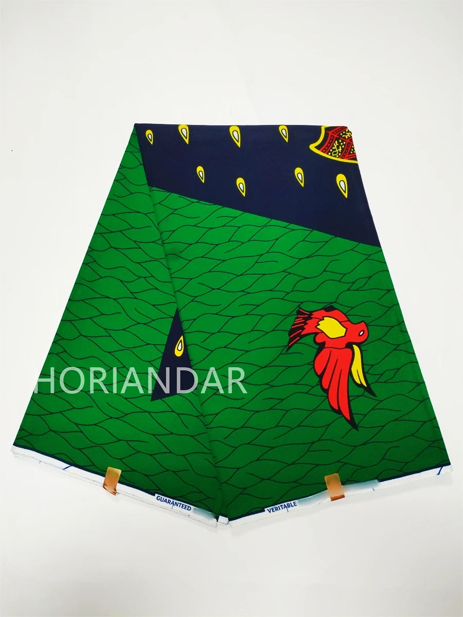 Veritable Guaranteed Dutch Hollandais Quality Prints Pagne African Fabric Dress Real Wax 100% Cotton 6 Yards