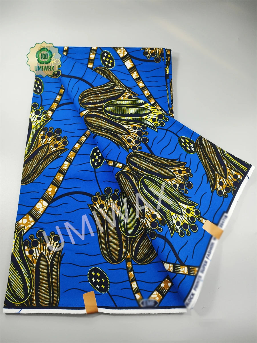 2025 Newest Ankara Real Wax Fabric Guaranteed Veritable African Wax Print Pagne Fabric 100% Cotton 6 Yards Ghana Style Dresses