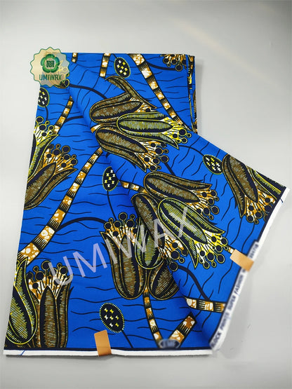 2025 Newest Ankara Real Wax Fabric Guaranteed Veritable African Wax Print Pagne Fabric 100% Cotton 6 Yards Ghana Style Dresses