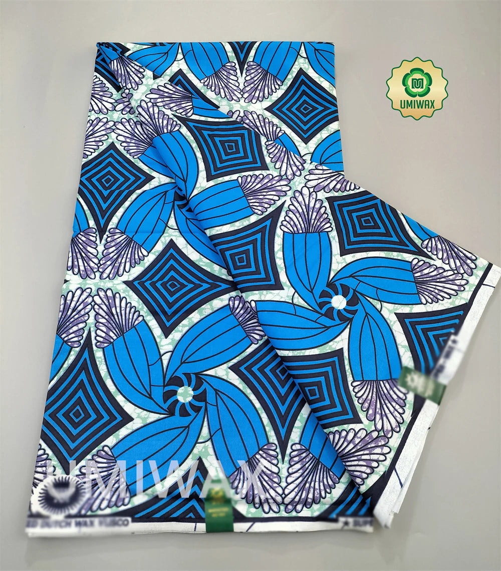 2025 Newest Veritable Original Super-W Guaranteed Dutch Hollandais Pagne Real Wax Print Fabric African Dress 100% Cotton 6 yard