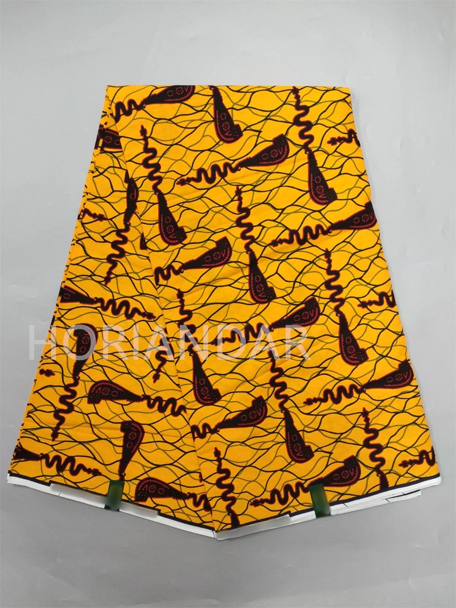 Classical Fabric Dutch Hollandais Fabric Veritable Real Wax for African Printed Dress Guaranteed 100% Cotton 6 Yards