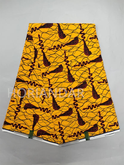 Classical Fabric Dutch Hollandais Fabric Veritable Real Wax for African Printed Dress Guaranteed 100% Cotton 6 Yards