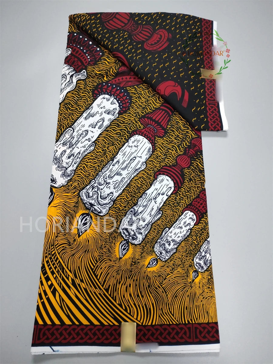 Veritable Guaranteed Dutch Hollandais Quality Prints Pagne African Fabric Dress Real Wax 100% Cotton 6 Yards