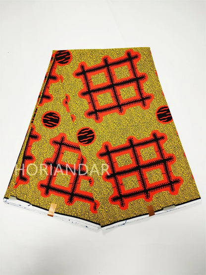 Veritable Guaranteed Dutch Hollandais Quality Prints Pagne African Fabric Dress Real Wax 100% Cotton 6 Yards
