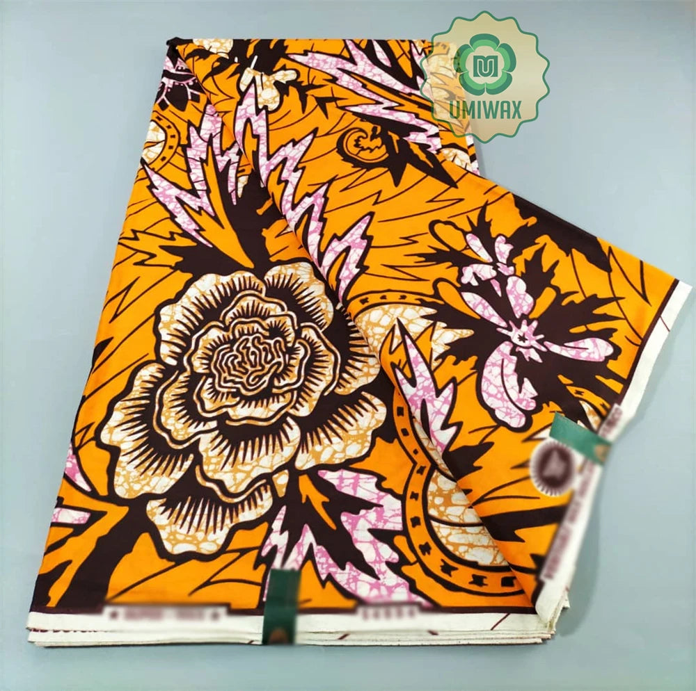 2025 Newest Veritable Original Super-W Guaranteed Dutch Hollandais Pagne Real Wax Print Fabric African Dress 100% Cotton 6 yard