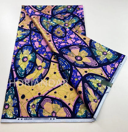 2026 Grand Super Original African Wax Fabric High Quality Nigerian Print Ankara Fabric For Sewing 6 Yard Women Dress 100% Cotton
