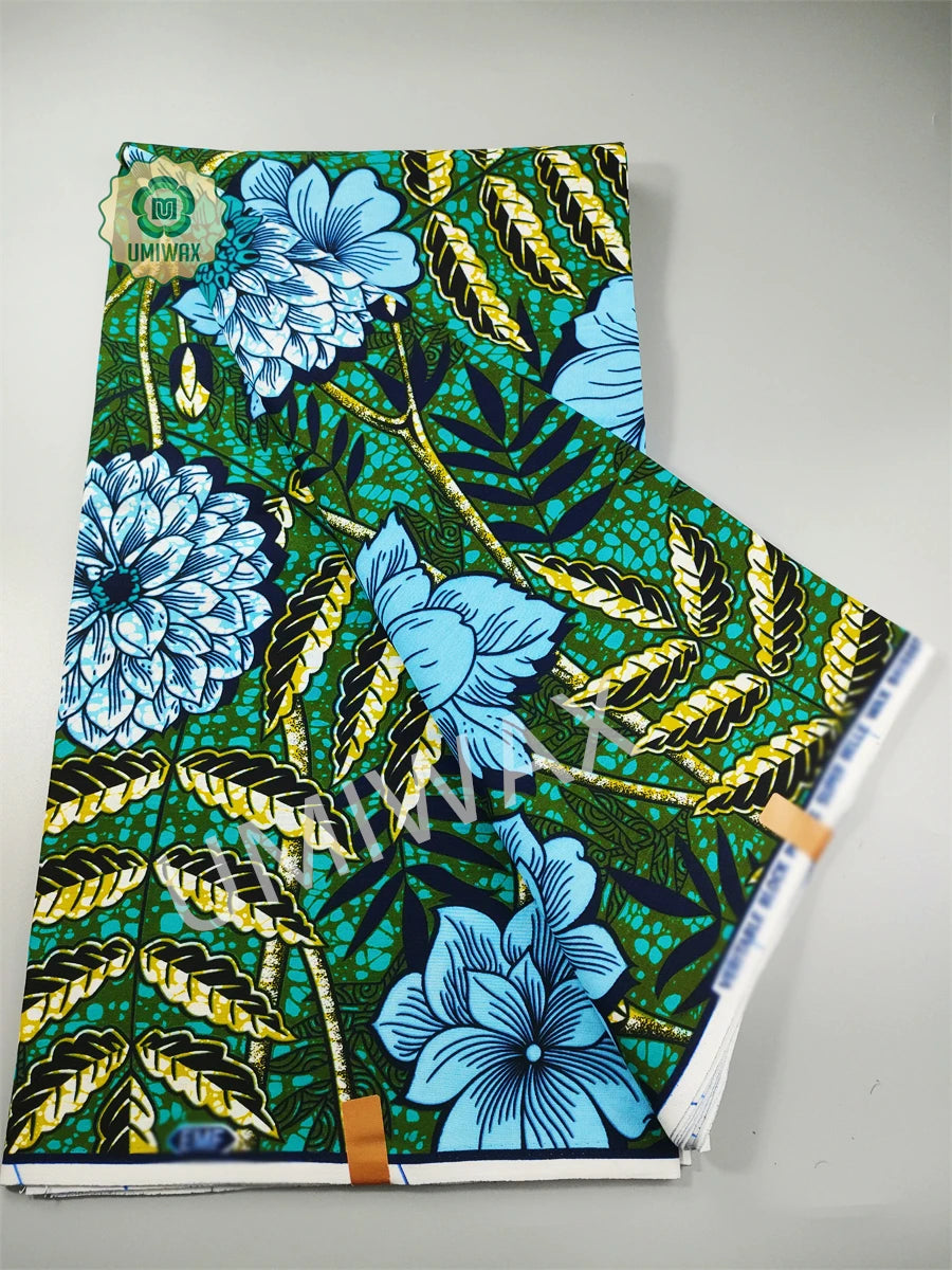 2025 Newest Ankara Real Wax Fabric Guaranteed Veritable African Wax Print Pagne Fabric 100% Cotton 6 Yards Ghana Style Dresses