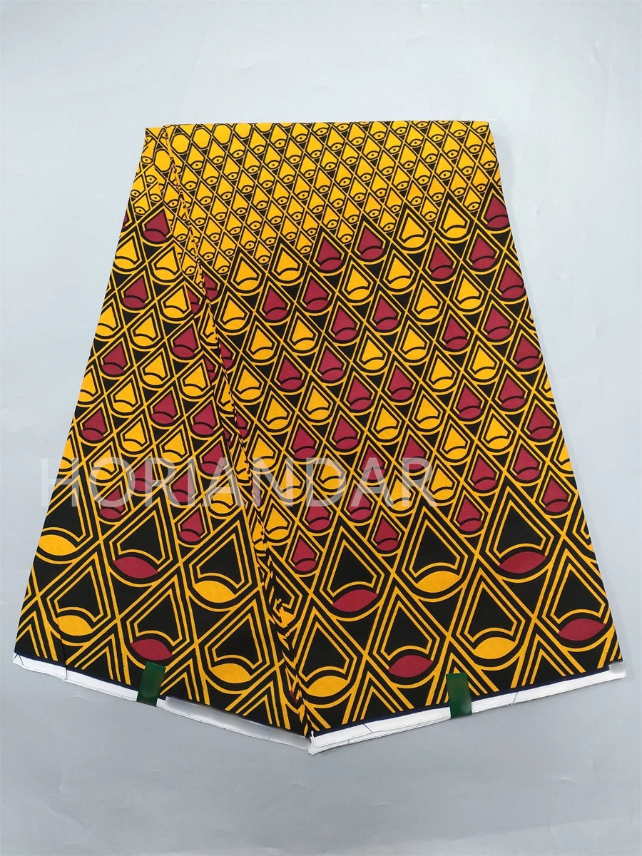 Classical Fabric Dutch Hollandais Fabric Veritable Real Wax for African Printed Dress Guaranteed 100% Cotton 6 Yards