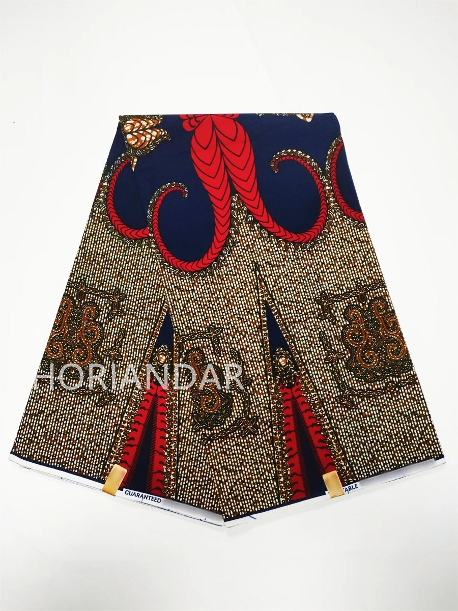 Veritable Guaranteed Dutch Hollandais Quality Prints Pagne African Fabric Dress Real Wax 100% Cotton 6 Yards