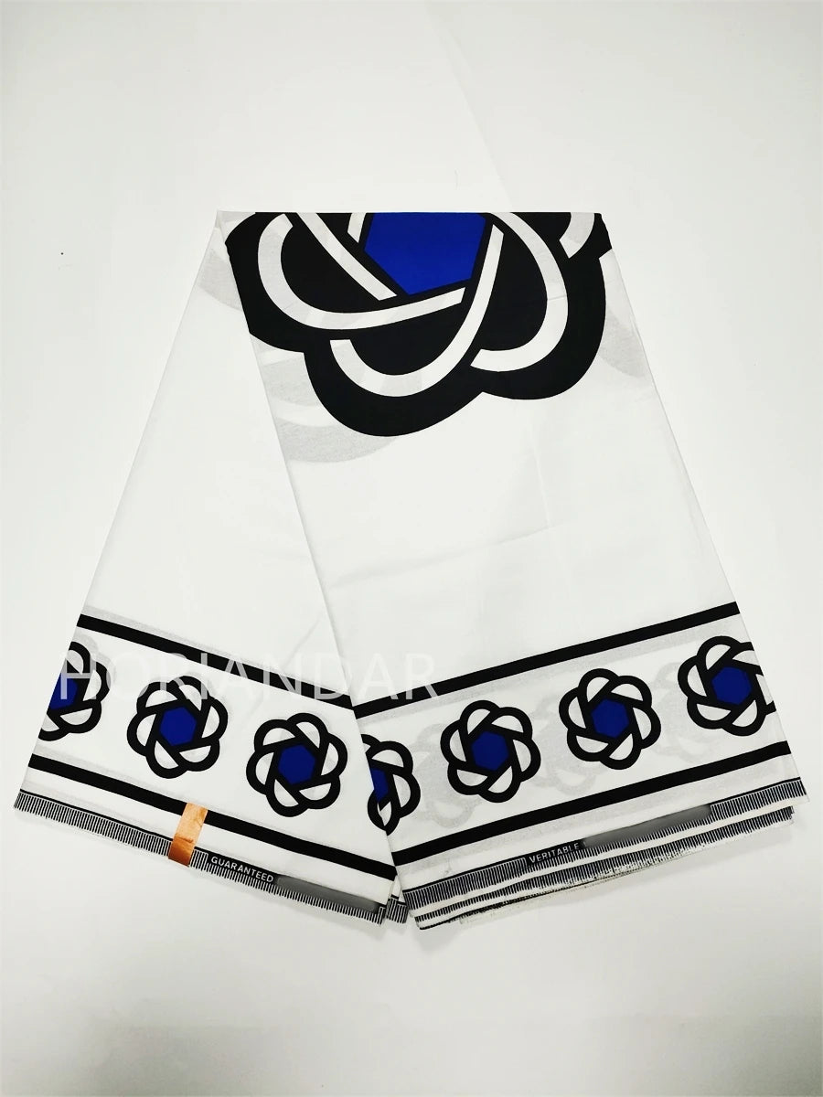 Veritable Guaranteed Dutch Hollandais Quality Prints Pagne African Fabric Dress Real Wax 100% Cotton 6 Yards