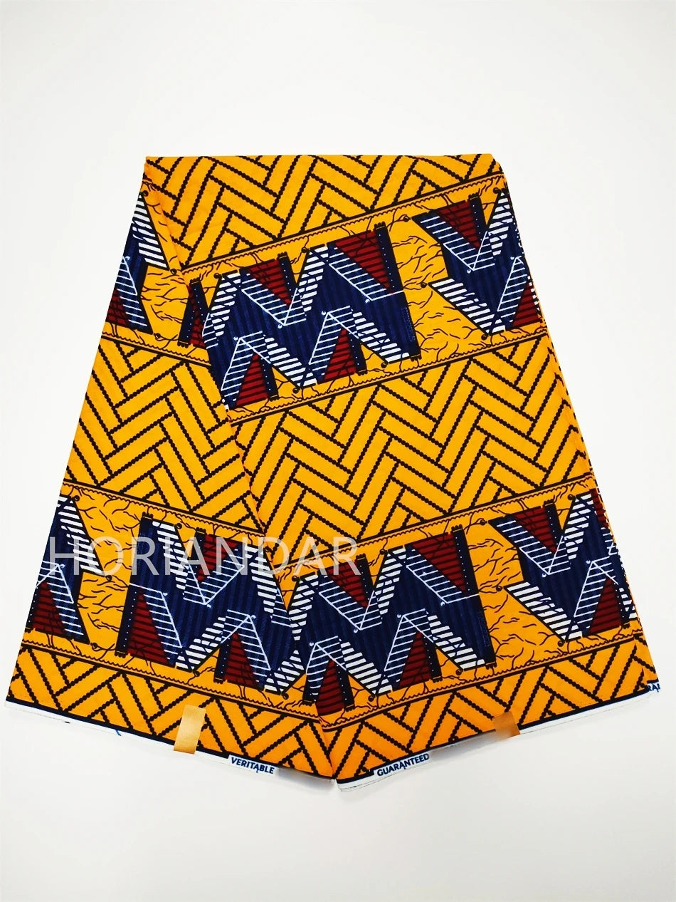 Classical Fabric Dutch Hollandais Fabric Veritable Real Wax for African Printed Dress Guaranteed 100% Cotton 6 Yards