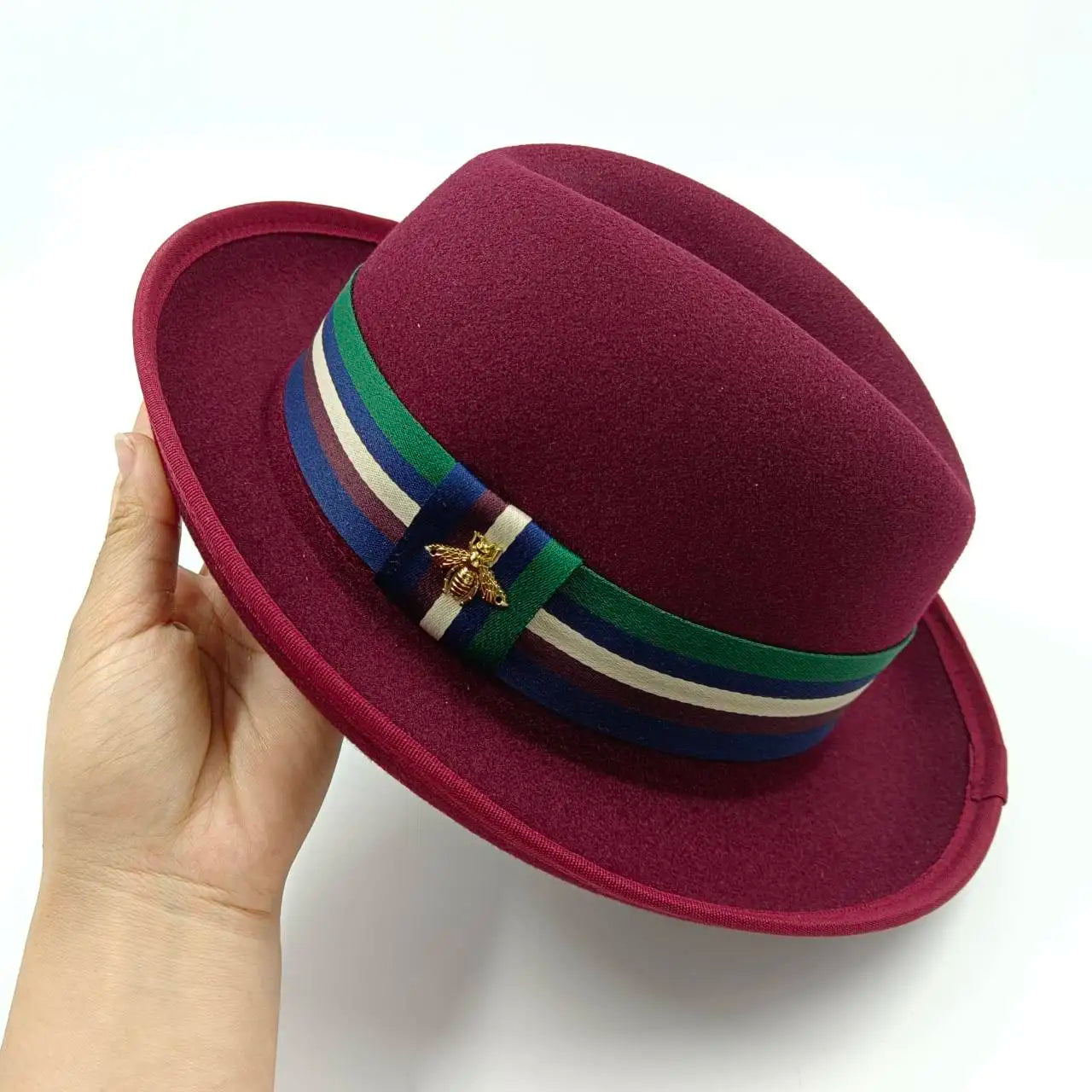 Fedora Men's Feather Wide-brimmed Hat Unisex Wool Felt Jazz Top Hat Autumn and Winter Ladies Hat Church Men's Hat Casual