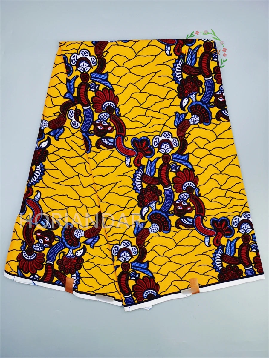 Classical Fabric Dutch Hollandais Fabric Veritable Real Wax for African Printed Dress Guaranteed 100% Cotton 6 Yards