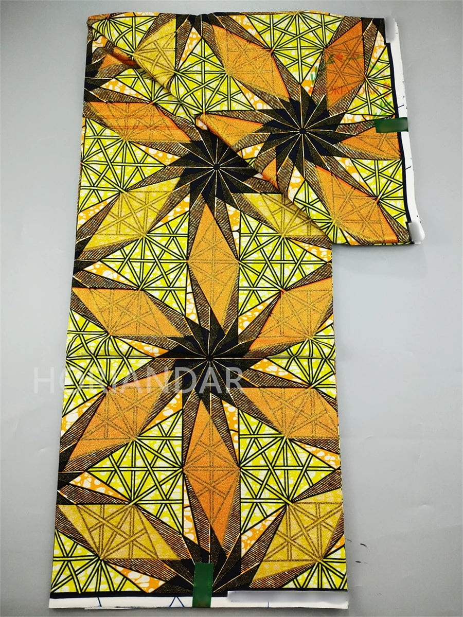 Veritable Super-V Original Hollandais Guaranteed African Grand Super Block Print Split Yardage Fabric 100% Cotton