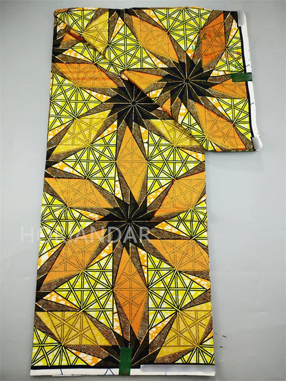 Veritable Super-V Original Hollandais Guaranteed African Grand Super Block Print Split Yardage Fabric 100% Cotton