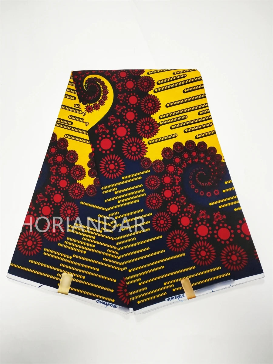 Veritable Guaranteed Dutch Hollandais Quality Prints Pagne African Fabric Dress Real Wax 100% Cotton 6 Yards