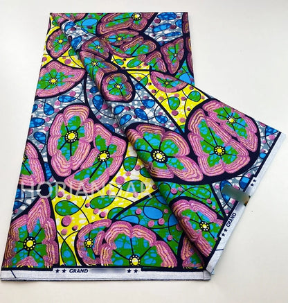 2026 Grand Super Original African Wax Fabric High Quality Nigerian Print Ankara Fabric For Sewing 6 Yard Women Dress 100% Cotton