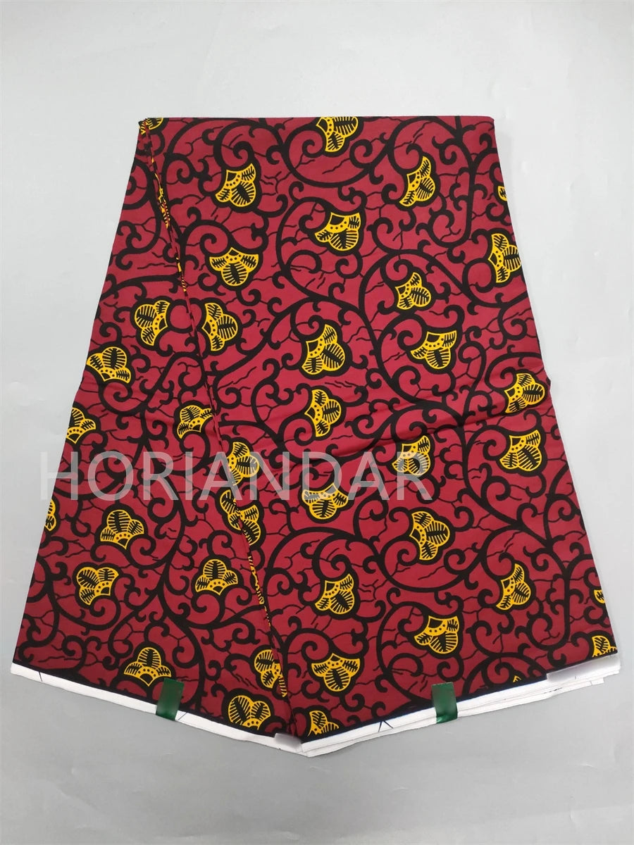 Classical Fabric Dutch Hollandais Fabric Veritable Real Wax for African Printed Dress Guaranteed 100% Cotton 6 Yards