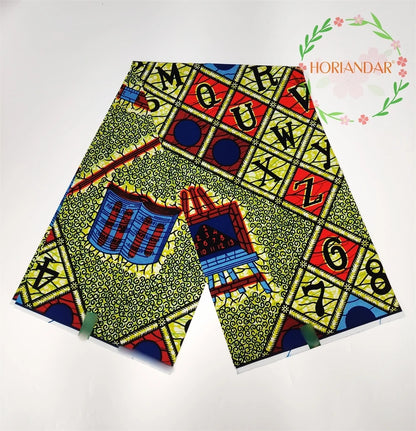 Classical Fabric Dutch Hollandais Fabric Veritable Real Wax for African Printed Dress Guaranteed 100% Cotton 6 Yards