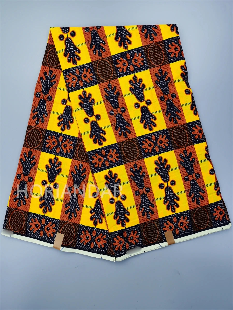 Veritable Guaranteed Dutch Hollandais Quality Prints Pagne African Fabric Dress Real Wax 100% Cotton 6 Yards