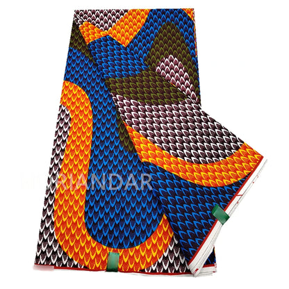 Veritable Guaranteed Dutch Hollandais Quality Prints Pagne African Fabric Dress Real Wax 100% Cotton 6 Yards