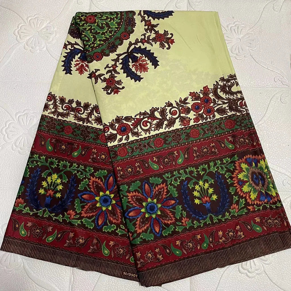 Big Flowers African Soft 100% Cotton Quality Fashion Printing Batik Hollan Ankara Wax Fabric For Sewing Women Dress 6Yards