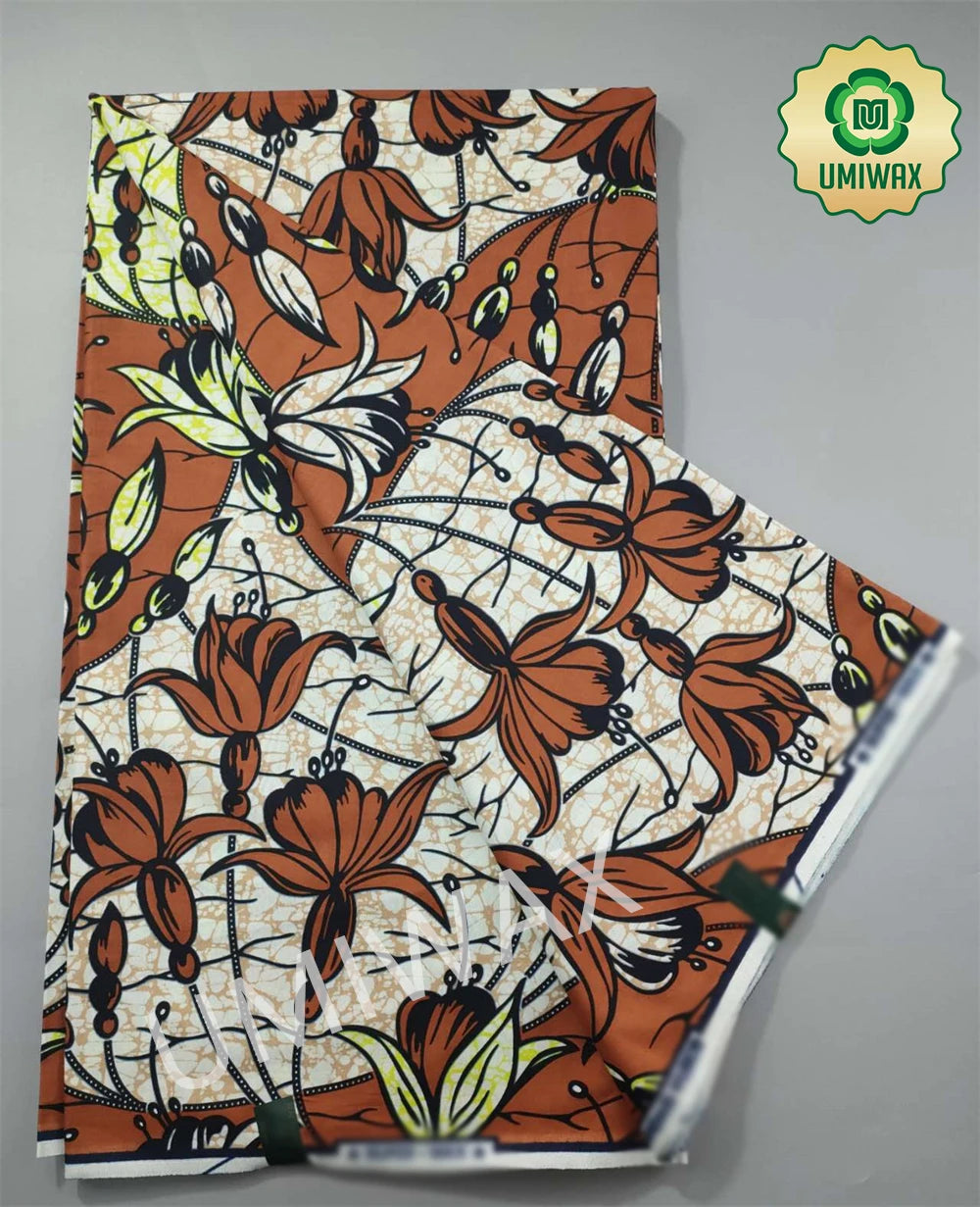 2025 Newest Veritable Original Super-W Guaranteed Dutch Hollandais Pagne Real Wax Print Fabric African Dress 100% Cotton 6 yard