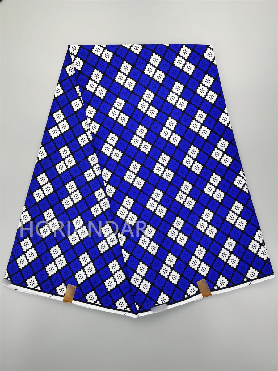 Classical Fabric Dutch Hollandais Fabric Veritable Real Wax for African Printed Dress Guaranteed 100% Cotton 6 Yards