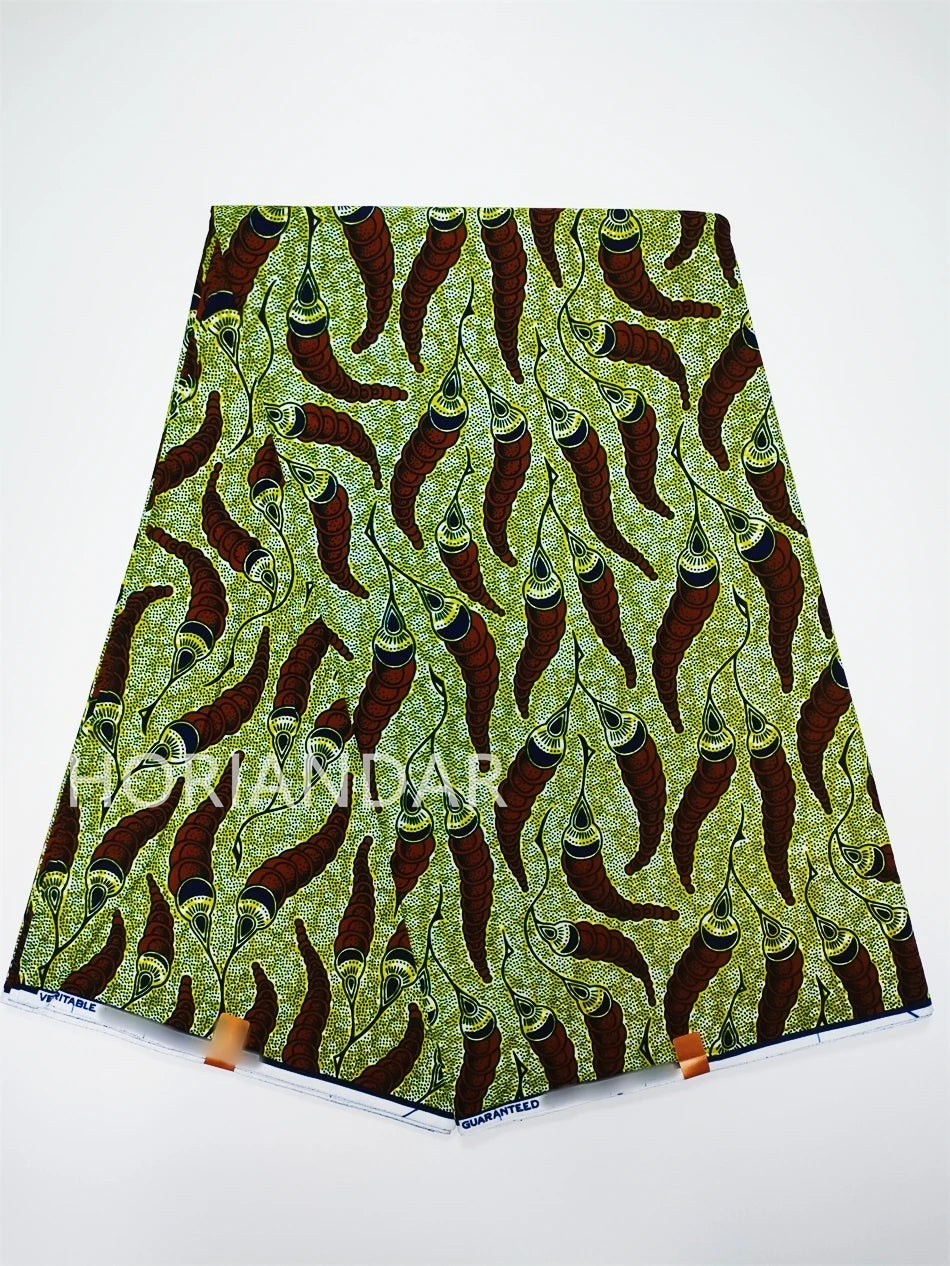 Veritable Guaranteed Dutch Hollandais Quality Prints Pagne African Fabric Dress Real Wax 100% Cotton 6 Yards