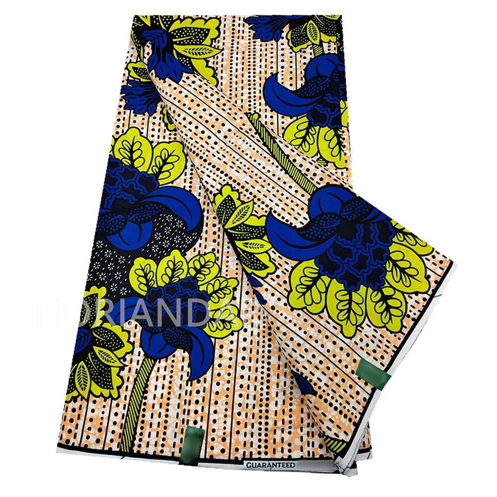 Veritable Guaranteed Dutch Hollandais Quality Prints Pagne African Fabric Dress Real Wax 100% Cotton 6 Yards