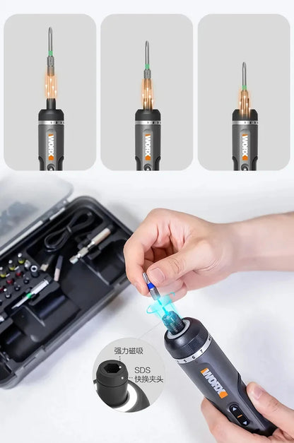 WORX WX242 4V Electrical Screwdriver Set Smart Cordless Electric Screwdrivers USB Rechargeable 30 Bit Mini Drill Power Tool work
