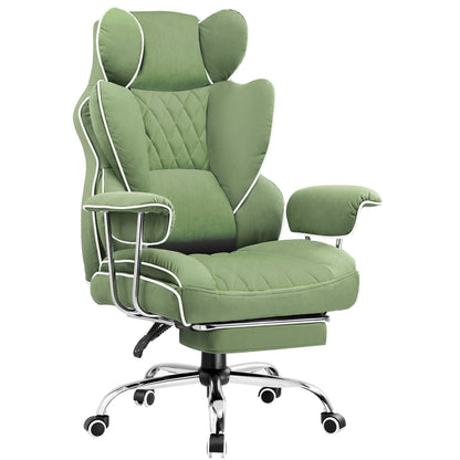 Big and Tall Gaming Chair with Pocket Spring Lumbar Support, Ergonomic Office Chair with Footrest