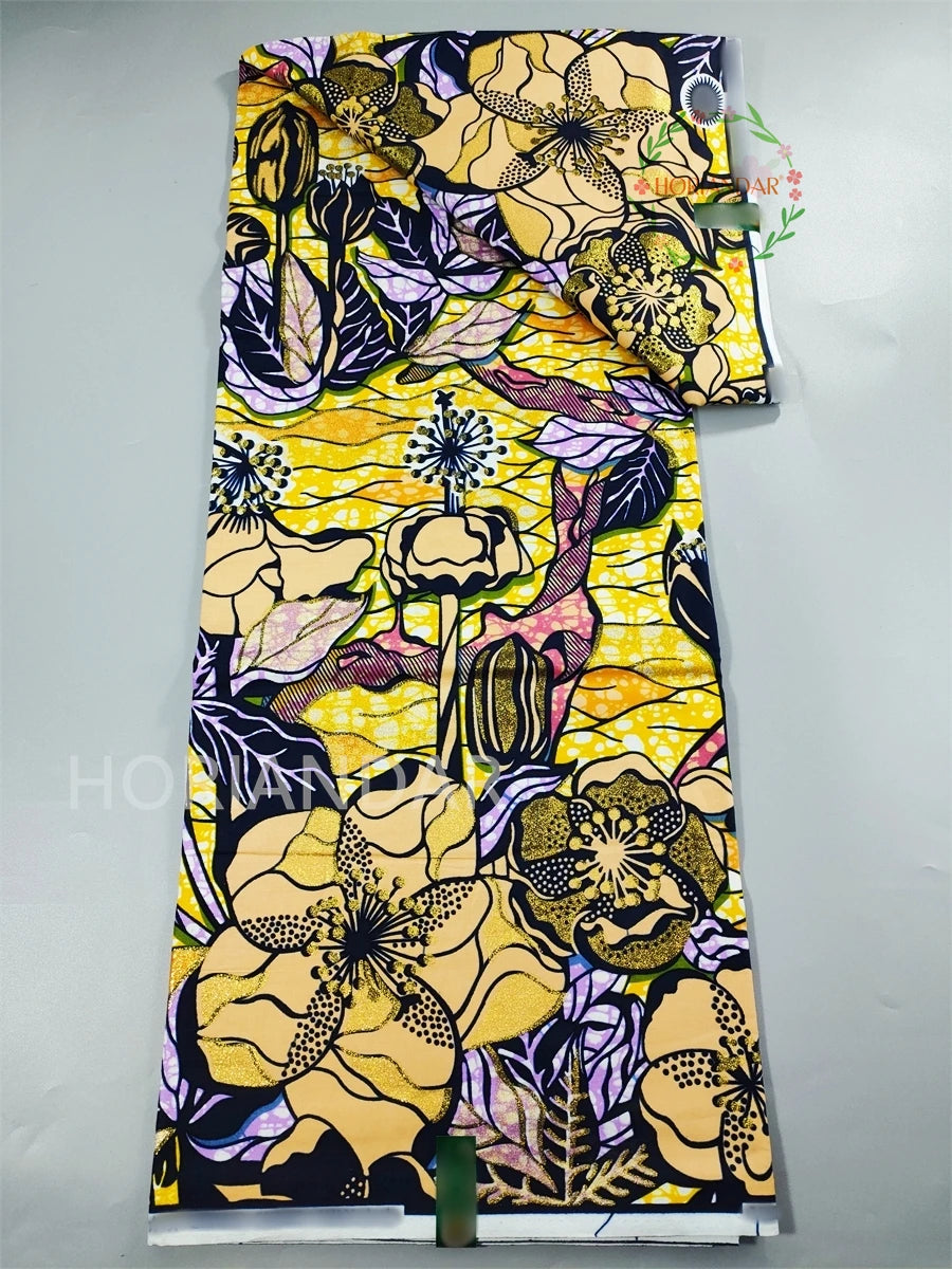 2026 Grand Super Original African Wax Fabric High Quality Nigerian Print Ankara Fabric For Sewing 6 Yard Women Dress 100% Cotton