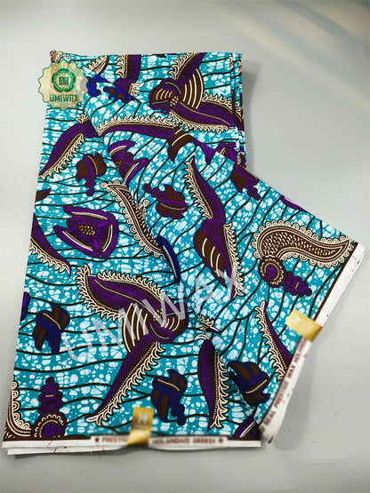 2025 Newest Ankara Real Wax Fabric Guaranteed Veritable African Wax Print Pagne Fabric 100% Cotton 6 Yards Ghana Style Dresses