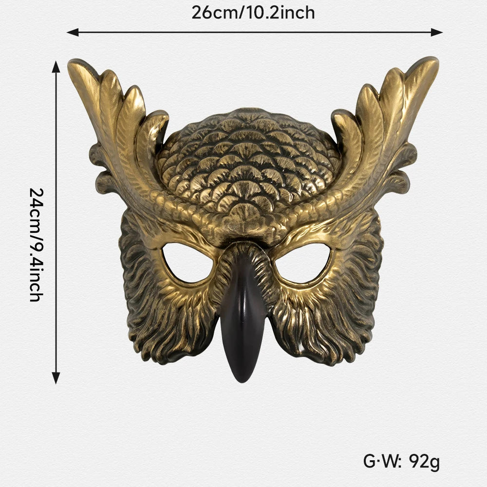 New Halloween Owl Mask Carnival Props Owl Mask Festival Cosplay Photo Props Atmosphere Dance Party Dress Up