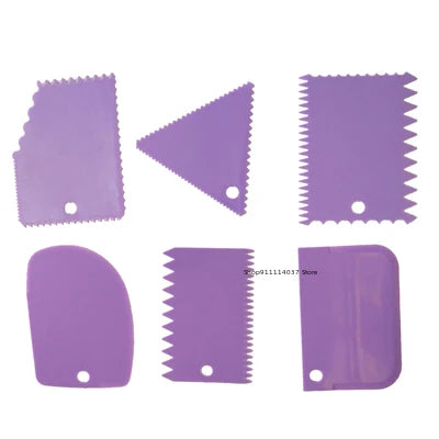 6PCS Pottery Plastic Scraper Tools Clay Sculpture Tooth Shape Pottery Clay Sculpture Carving Tool DIY Clay Texture Scraper