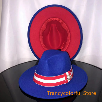 Fedora hat men and women jazz hat stretch ribbon accessories white top hat church men's winter