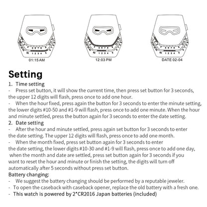 Personalized Men's Watch Men Led Watches Unique Dial Black Stainless Steel Multifunctional Electronics Wristwatches Reloj Hombre