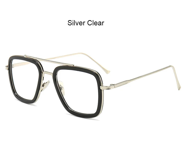 Tony Stark Glasses Men Women Magnifier Reading Eyewear Steampunk Blue Light Blocking Square Eyeglasses Plus Diopter +0.5 +6