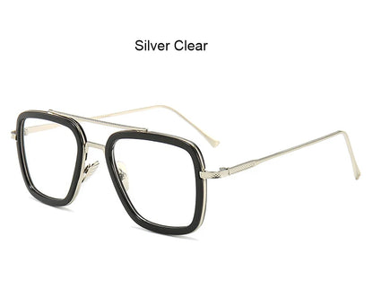 Tony Stark Glasses Men Women Magnifier Reading Eyewear Steampunk Blue Light Blocking Square Eyeglasses Plus Diopter +0.5 +6