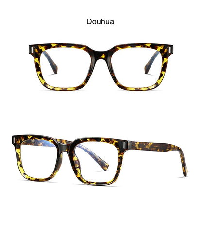 Square Transparent Gray Reading Glasses Men Fashion Computer Eyeglasses Women Blue Light Blocking Optics Presbyopic Glasses