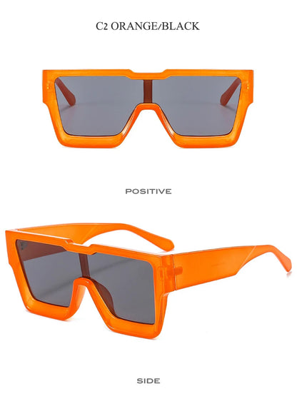OEC CPO Oversized One Piece Sqaue Sunglasses Women Fashion Big Frames Sun Glasses For Men Brand Eyeglasses Ladies Eyewear UV400