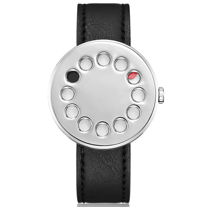 Unique Creative Half Transparent Unisex Watch clock For Men Women Couple Geek Stylish Leather Wrist watches Fashion Quartz watch