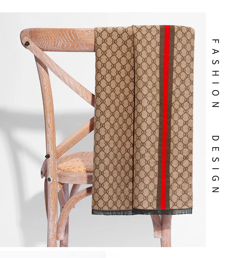 2024 Luxury Brand Designer Scarf Men High Quality Cashmere Business Scarves Winter Warm Shawl Vintage Silk Scarves Gifts