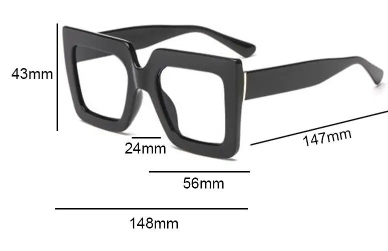 Farsightedness Glasses Transparent Computer Anti Blue Light Reading Glasses Men Women Two Tone Big Square Eyeglasses Frame Retro