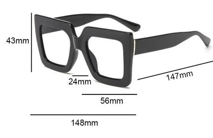 Farsightedness Glasses Transparent Computer Anti Blue Light Reading Glasses Men Women Two Tone Big Square Eyeglasses Frame Retro