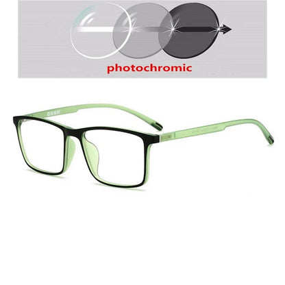 0 -0.5 -0.75 -1.0 To -6.0 Minus Degree TR90 Square Prescription Eyeglasses Women Men Ultralight Business Computer Optical Glasse