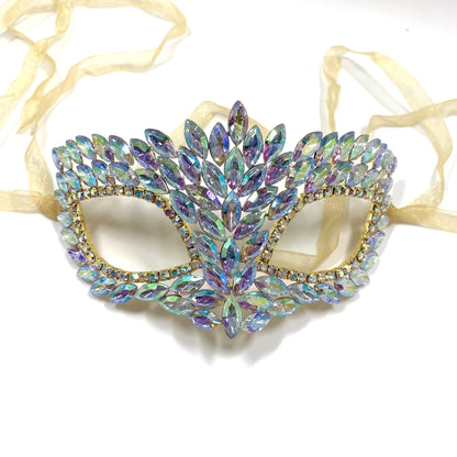 Bridal Masuqerade Masque Rhinestone Eye Mask Masque Cover for Men Women Girls Dance Cosplay Party Shiny Crystal Face Accessories